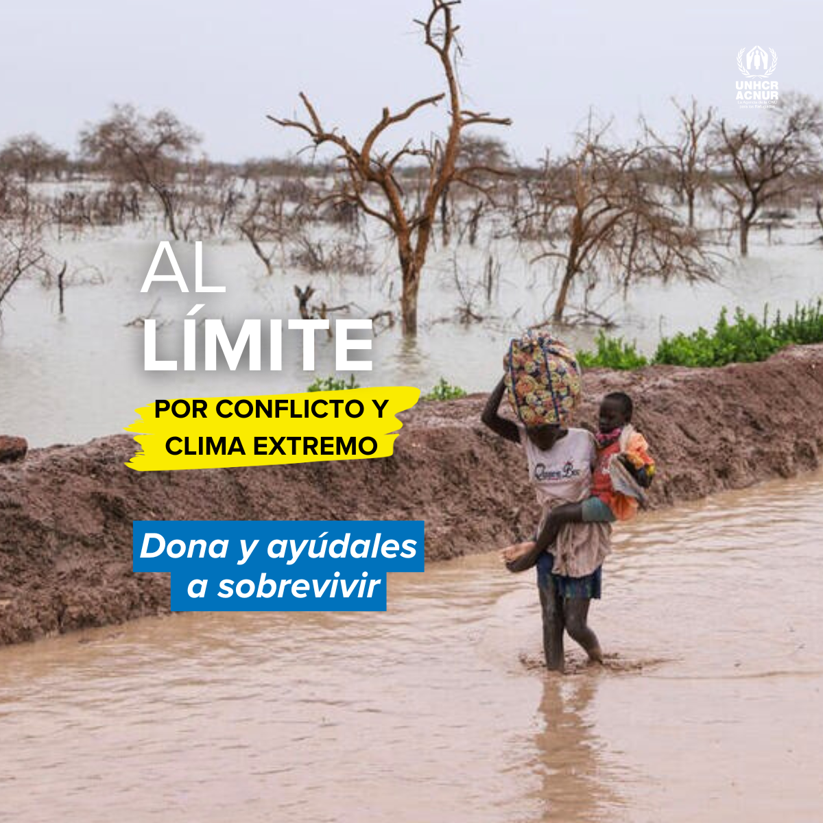 Al limite por conflicto y clima extremo. Dona